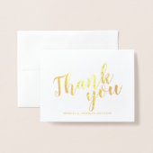 Moderne scriptweddenschap Bedankt Gold Folie Kaarten (Voorkant met envelop)