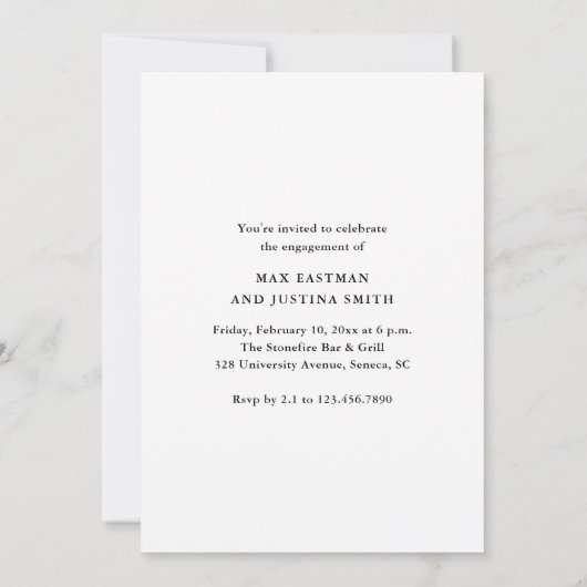 Moderne scriptweduwenpartij voor foto's kaart (Achterkant)