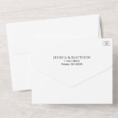 Moderne Scripty Zwart-wit foto QR-code All In One Uitnodiging (Achterkant)