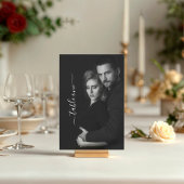 Moderne Scripty Zwart-wit foto QR-code Kaart