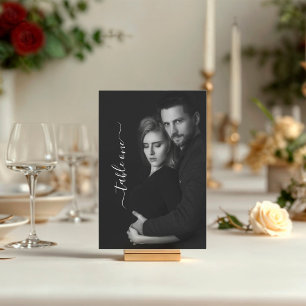 Moderne Scripty Zwart-wit foto QR-code Kaart