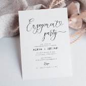 Moderne scriptzwarte en witte verlovingspartij kaart