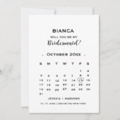 Moderne scripy kalender bruidsmeisjes voorstel kaa aankondiging (Voorkant)