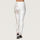 Moderne Scroll Hearts Tan Roze toevoegen Naam Vale Leggings (Achterkant)