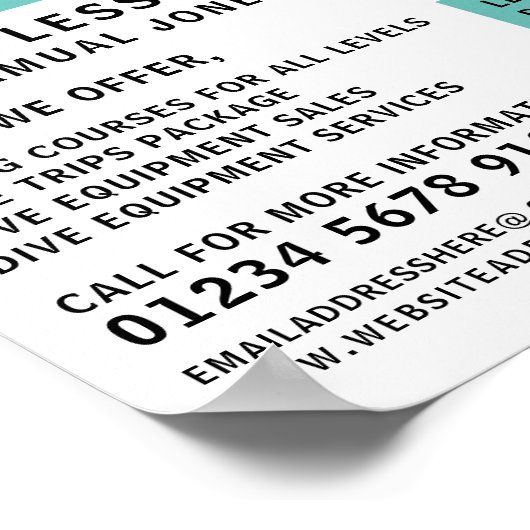 Moderne, scuba duikles Adverteren Poster (Hoek)