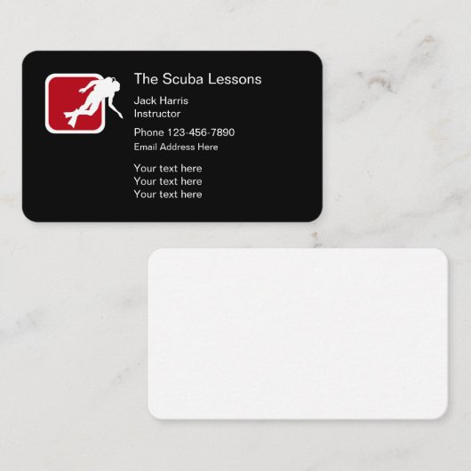Moderne scuba-lessen visitekaartje (Voorkant / Achterkant)