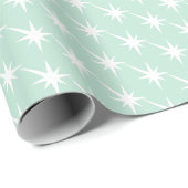 Moderne Seafoam mint Groene witte sterren Cadeaupapier (Rol Hoek)
