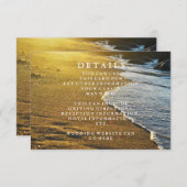 Moderne Seashore Beach Sand Wedding Informatie Informatiekaartje (Voorkant / Achterkant)