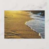Moderne Seashore Beach Sand Wedding Informatie Informatiekaartje (Achterkant)