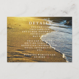 Moderne Seashore Beach Sand Wedding Informatie Informatiekaartje