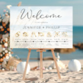 Moderne Seaside Waterverf Wedding Orde van Eveneme Poster