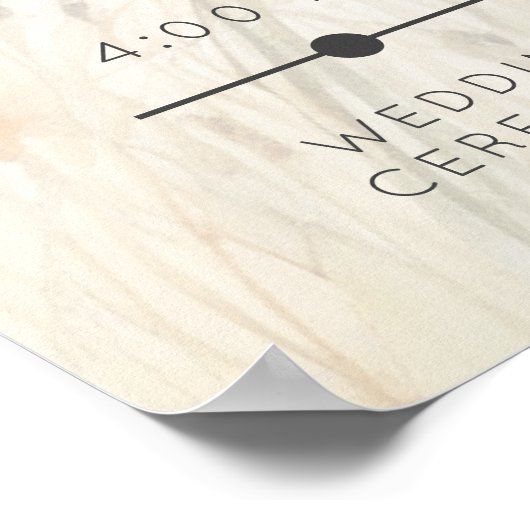 Moderne Seaside Waterverf Wedding Orde van Eveneme Poster (Hoek)