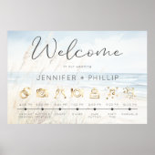 Moderne Seaside Waterverf Wedding Orde van Eveneme Poster (Voorkant)