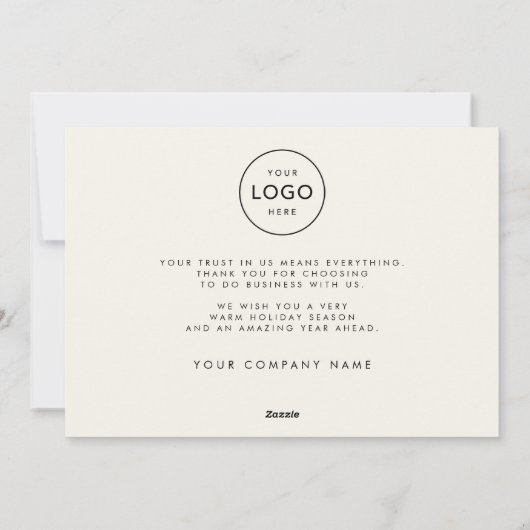 Moderne seizoenen Groeten Minimalistische blauwe z Feestdagenkaart (Achterkant)