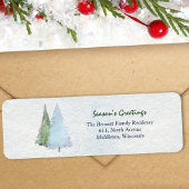 Moderne seizoenen Groeten Pine Tree Return Address Etiket