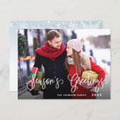 Moderne Seizoengroeten FOTO-kerstkaart Briefkaart (Voorkant / Achterkant)