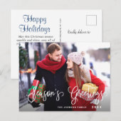 Moderne Seizoengroeten PHOTO Kerstfeestdag Briefkaart (Voorkant / Achterkant)