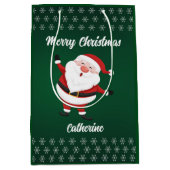 Moderne Seizoensgebonden Kerstman Vrolijk Kerstfee Medium Cadeauzakje (Voorkant)