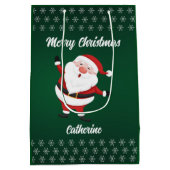 Moderne Seizoensgebonden Kerstman Vrolijk Kerstfee Medium Cadeauzakje (Achterkant)