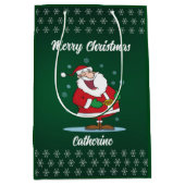 Moderne Seizoensgebonden Kerstman Vrolijk Kerstfee Medium Cadeauzakje (Voorkant)