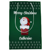 Moderne Seizoensgebonden Kerstman Vrolijk Kerstfee Medium Cadeauzakje (Voorkant)