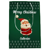 Moderne Seizoensgebonden Kerstman Vrolijk Kerstfee Medium Cadeauzakje (Voorkant)