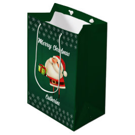 Moderne Seizoensgebonden Kerstman Vrolijk Kerstfee Medium Cadeauzakje