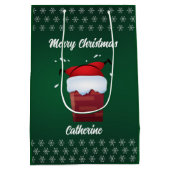 Moderne Seizoensgebonden Kerstman Vrolijk Kerstfee Medium Cadeauzakje (Achterkant)