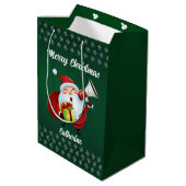 Moderne Seizoensgebonden Kerstman Vrolijk Kerstfee Medium Cadeauzakje (Achterkant Gekanteld)