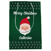 Moderne Seizoensgebonden Kerstman Vrolijk Kerstfee Medium Cadeauzakje (Voorkant)