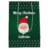 Moderne Seizoensgebonden Kerstman Vrolijk Kerstfee Medium Cadeauzakje (Achterkant)