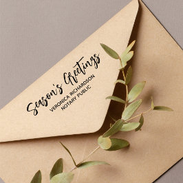 Moderne seizoensgroeten Notaris Naam Feestdag  Zelfinktende Stempel