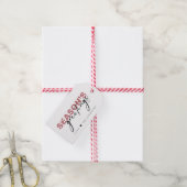 Moderne Seizoensgroeten Rode Feestdag Cadeaulabel (Met Touw)