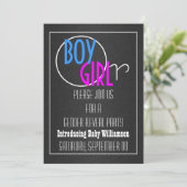 Moderne sekse onthulling retro party kaart (Staand voorkant)