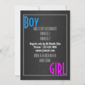 Moderne sekse onthulling retro party kaart (Achterkant)