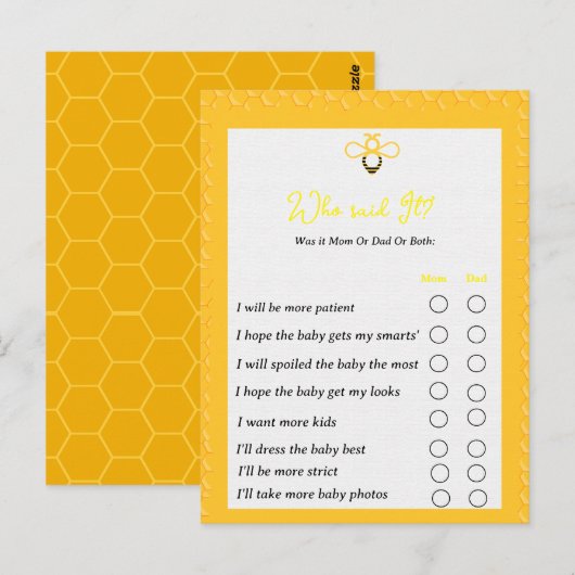 Moderne sekse onthult feestelijke bijenthema's briefkaart (Voorkant / Achterkant)