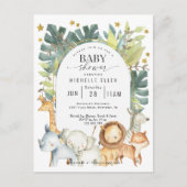 Moderne seksneutrale Safari-oerwouden douche Uitnodiging Briefkaart (Voorkant)