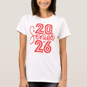 Moderne Senior 2026 Script Gestippelde Afstuderen T-shirt (Voorkant)