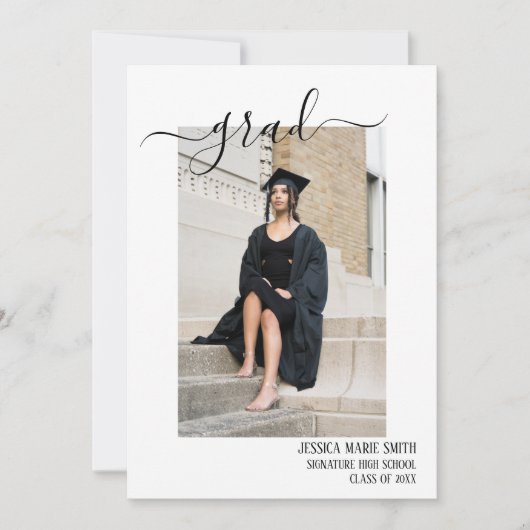 Moderne Senior Afstuderen Fotocollage Bedankkaart (Voorkant)