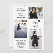 Moderne Senior Afstuderen Fotocollage Bedankkaart (Achterkant)