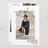 Moderne Senior Afstuderen Fotocollage Bedankkaart (Voorkant / Achterkant)