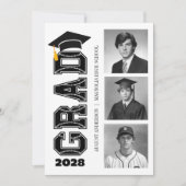Moderne Senior Honkbal Speler Foto Afstuderen Kaart (Voorkant)