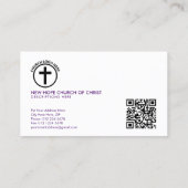 Moderne Senior Pastor met Foto Paarse Visitekaartje (Achterkant)