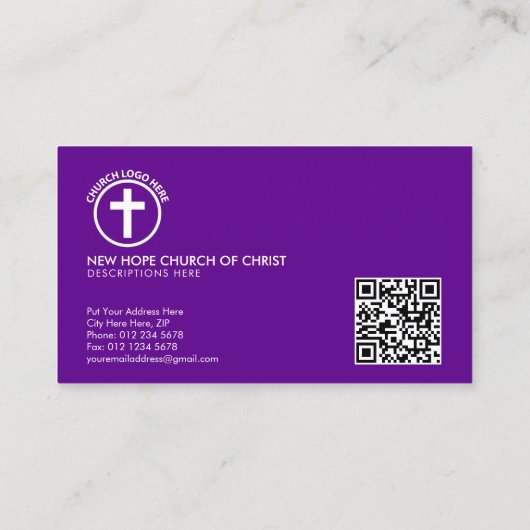 Moderne Senior Pastor met Foto Zwart Visitekaartje (Achterkant)