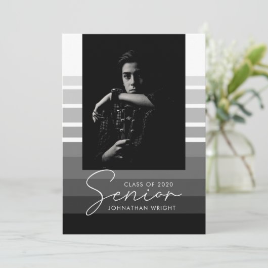 Moderne Senior Stps Afstudeerder Fotokaart (Staand voorkant)