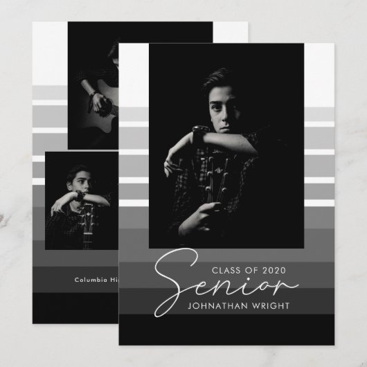 Moderne Senior Stps Afstudeerder Fotokaart (Voorkant / Achterkant)