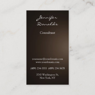 Moderne Sepia Brown Colour Handwriting Plain Uniek Visitekaartje