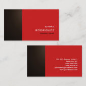 Moderne Sepia Brown Red, geraffineerde trendy stij Visitekaartje (Voorkant / Achterkant)