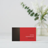 Moderne Sepia Brown Red, geraffineerde trendy stij Visitekaartje (Staand voorkant)