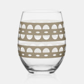 Moderne Sepia Shapes Patroon Drinkware Set Wijnglas Zonder Voet (Rechts)
